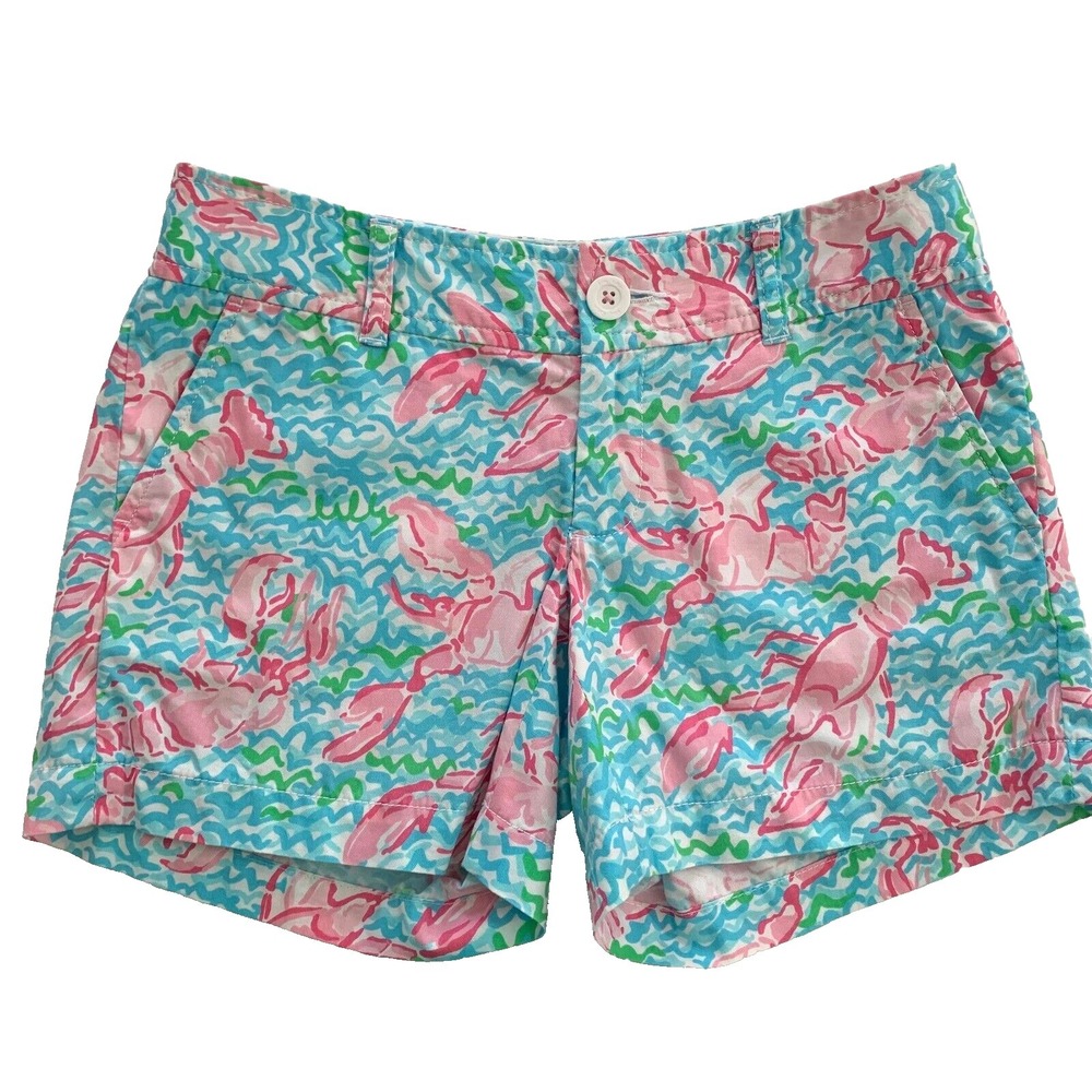 Lilly Pulitzer Callahan 5" Inseam Shorts sz 0 Lobstah Roll Lobster Water